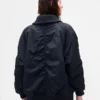 Chaqueta bomber oversize con ribetes de punto