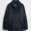 Chaqueta bomber oversize con ribetes de punto