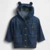 Chaqueta con capucha de mezclilla ultrasuave para bebés