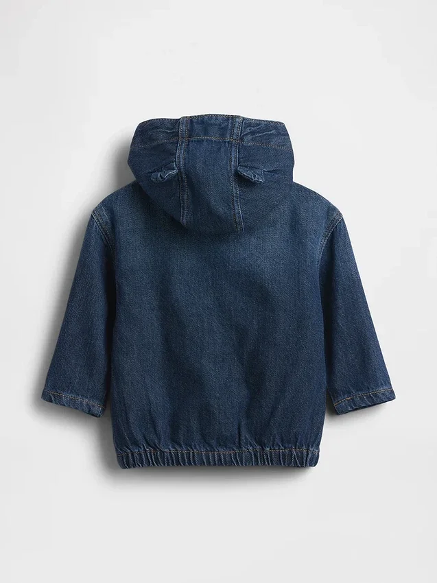 Chaqueta con capucha de mezclilla ultrasuave para bebés