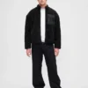 Chaqueta con cremallera de sherpa reciclado y logo extragrande