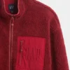 Chaqueta con cremallera de sherpa reciclado y logo extragrande