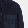 Chaqueta con cremallera de sherpa reciclado y logo extragrande