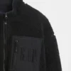Chaqueta con cremallera de sherpa reciclado y logo extragrande