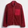 Chaqueta con cremallera de sherpa reciclado y logo extragrande