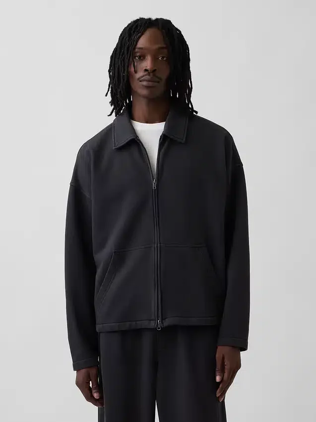 Chaqueta con cremallera oversize de peso pesado para adultos