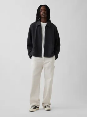 Chaqueta con cremallera oversize de peso pesado para adultos