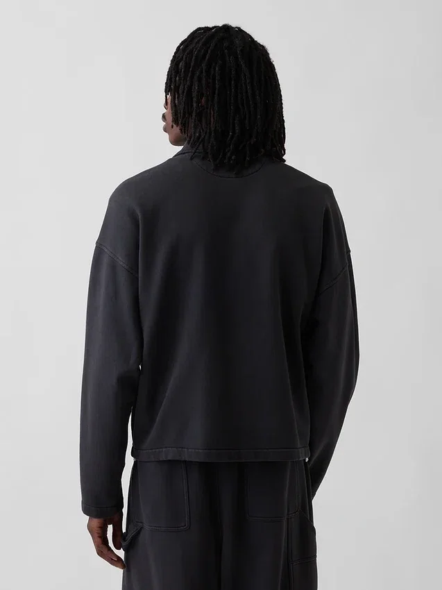Chaqueta con cremallera oversize de peso pesado para adultos