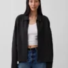 Chaqueta con cremallera oversize de peso pesado para adultos