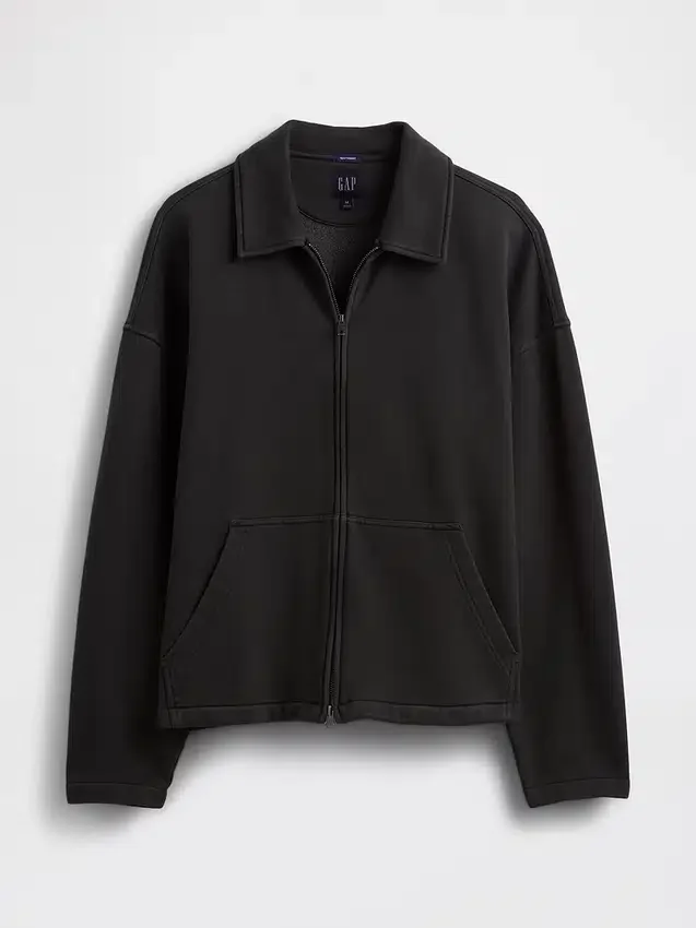Chaqueta con cremallera oversize de peso pesado para adultos