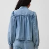 Chaqueta corta de mezclilla estilo swing