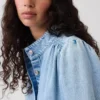 Chaqueta corta de mezclilla estilo swing