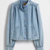 Chaqueta corta de mezclilla estilo swing
