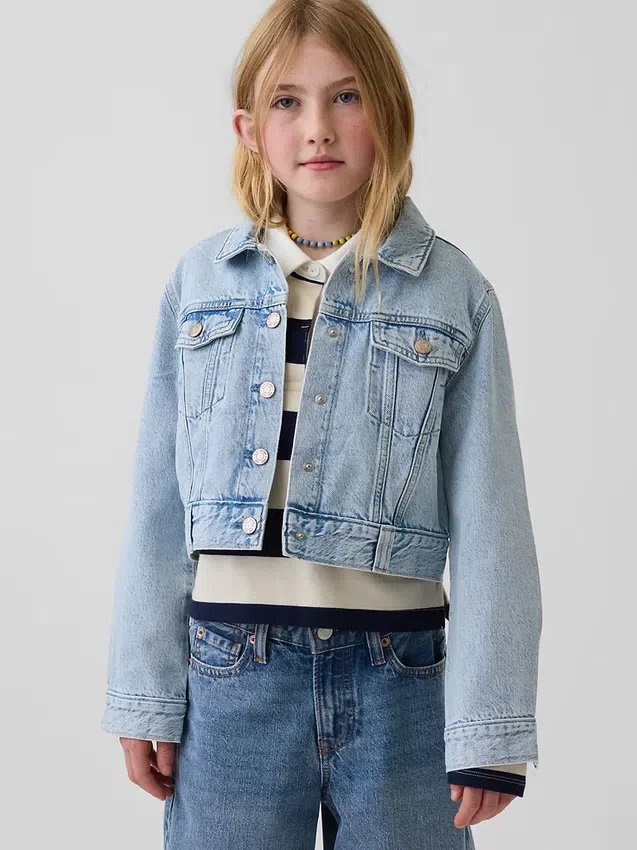 Chaqueta corta de mezclilla para niños