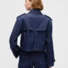 Chaqueta corta tipo trench de mezclilla ultrasuave