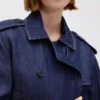 Chaqueta corta tipo trench de mezclilla ultrasuave