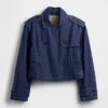 Chaqueta corta tipo trench de mezclilla ultrasuave