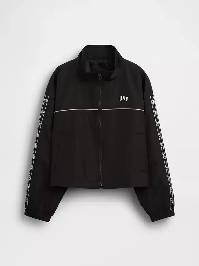 Chaqueta cortavientos con logo de estilo relajado para niños
