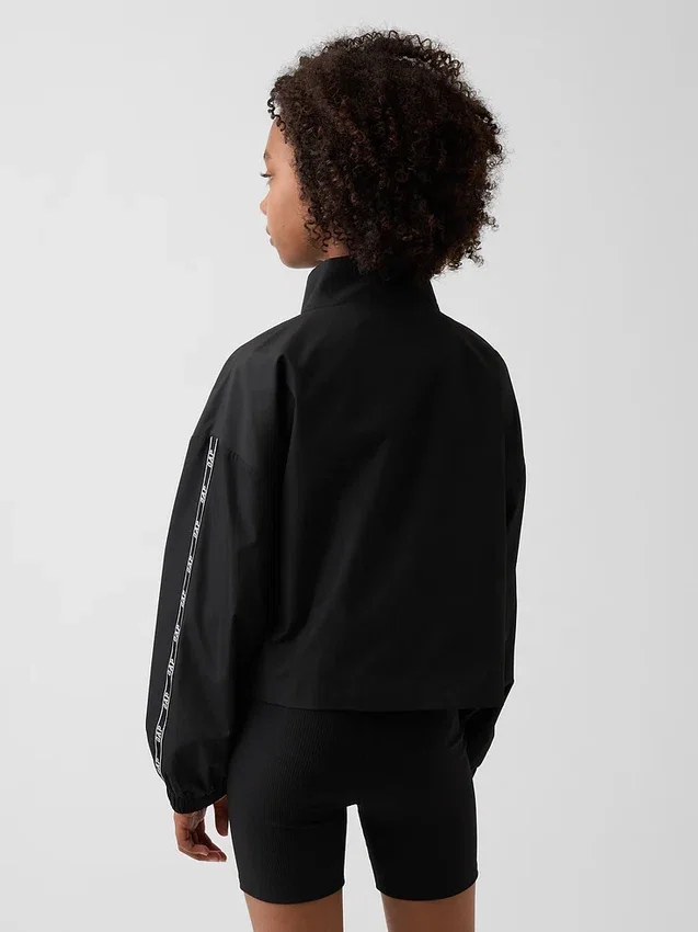 Chaqueta cortavientos con logo de estilo relajado para niños
