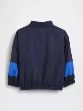 Chaqueta cortavientos reciclada con bloques de color para bebés y niños pequeños
