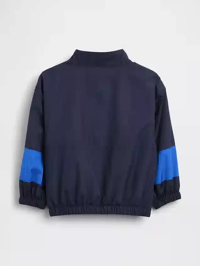 Chaqueta cortavientos reciclada con bloques de color para bebés y niños pequeños