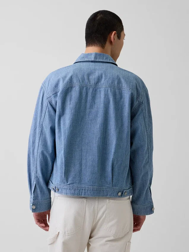Chaqueta cuadrada de cambray
