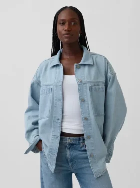 Chaqueta de camisa de mezclilla oversize