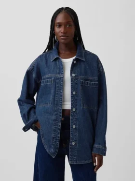 Chaqueta de camisa de mezclilla oversize
