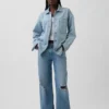 Chaqueta de camisa de mezclilla oversize