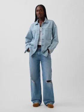 Chaqueta de camisa de mezclilla oversize