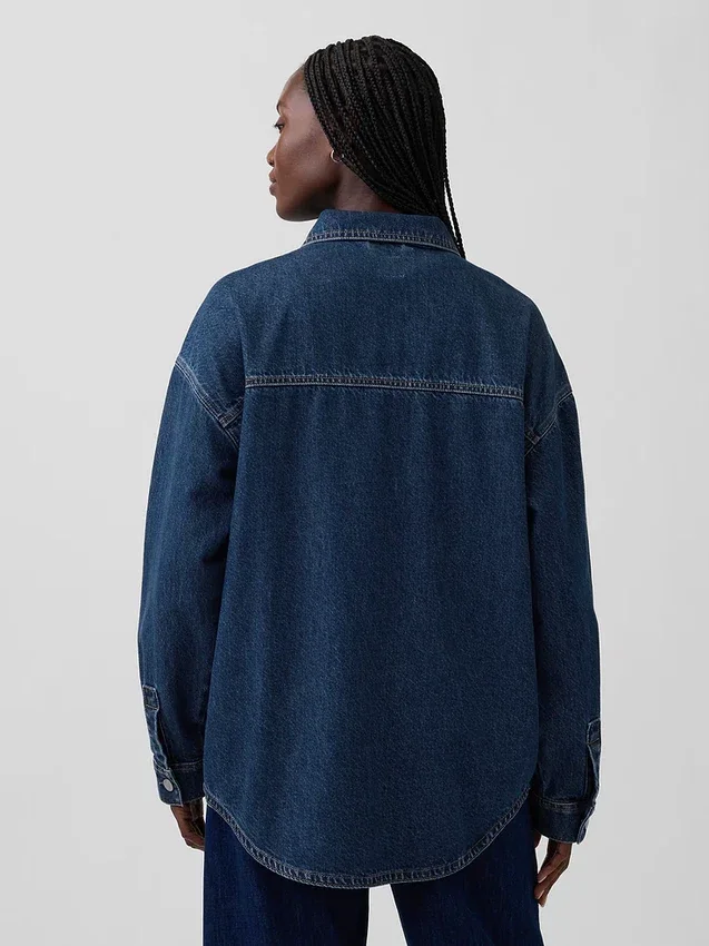 Chaqueta de camisa de mezclilla oversize