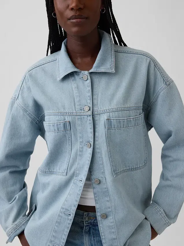 Chaqueta de camisa de mezclilla oversize