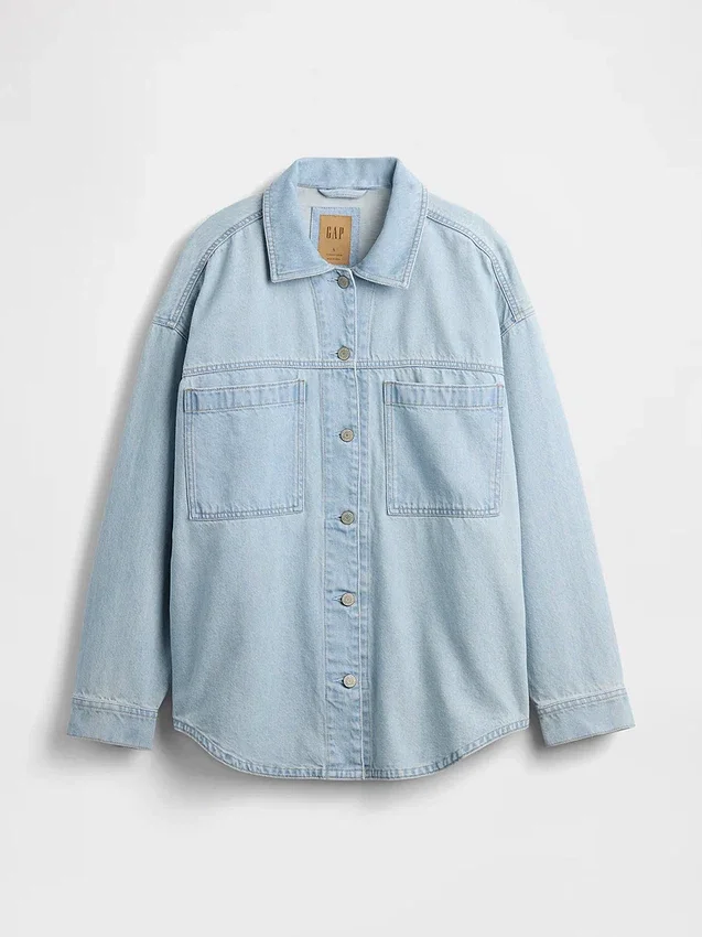 Chaqueta de camisa de mezclilla oversize
