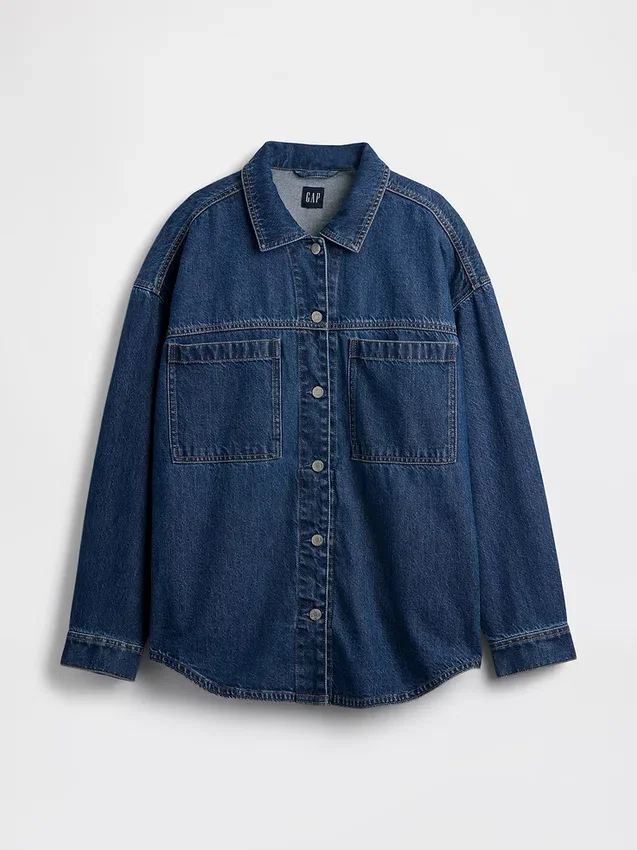 Chaqueta de camisa de mezclilla oversize