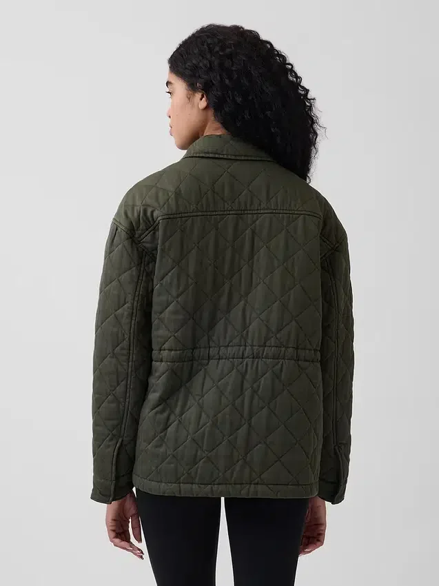 Chaqueta de campo acolchada con cinturón