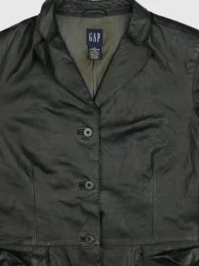 Chaqueta de cuero Gapvintage para mujer de los años 90 – L