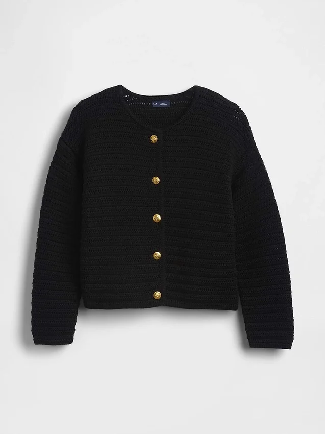 Chaqueta de jerséu texturada 100 % algodón