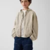 Chaqueta de mezclilla con capucha de corte holgado para niños