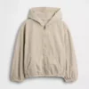 Chaqueta de mezclilla con capucha de corte holgado para niños