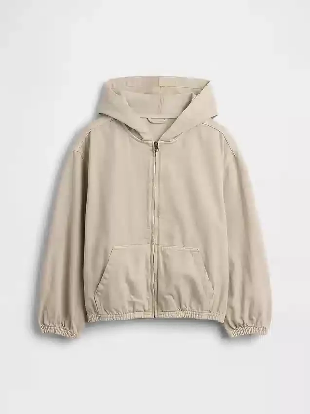Chaqueta de mezclilla con capucha de corte holgado para niños