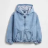 Chaqueta de mezclilla con capucha de corte holgado para niños