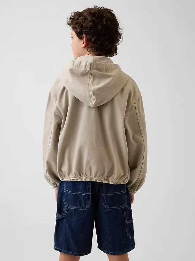 Chaqueta de mezclilla con capucha de corte holgado para niños