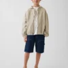 Chaqueta de mezclilla con capucha de corte holgado para niños