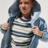 Chaqueta de mezclilla con capucha de corte holgado para niños