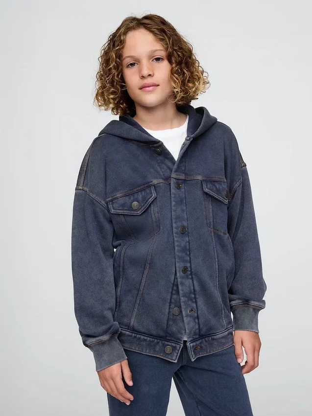 Chaqueta de mezclilla con capucha Icon para niños