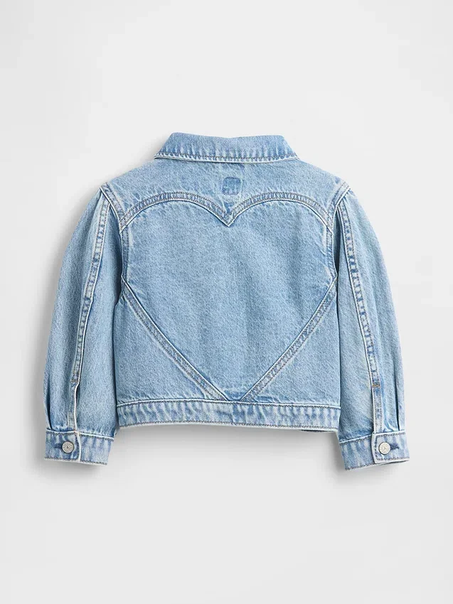Chaqueta de mezclilla con corazón para bebés y niños