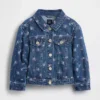 Chaqueta de mezclilla con estampado floral para bebés y niños