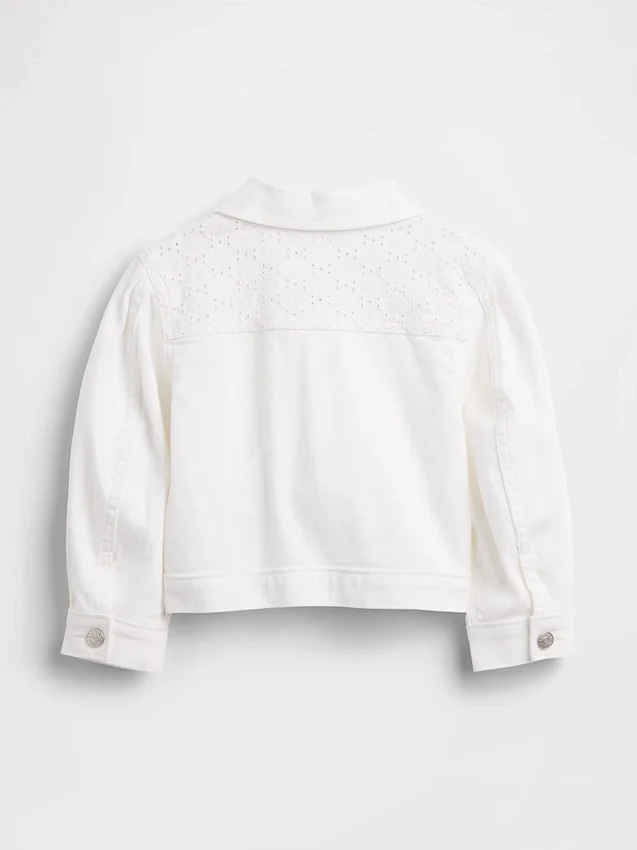 Chaqueta de mezclilla con ojales para bebés y niños