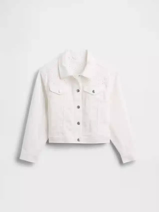 Chaqueta de mezclilla con ojales para niños