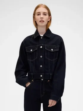 Chaqueta de mezclilla corta y holgada GAP × Victoria Beckham